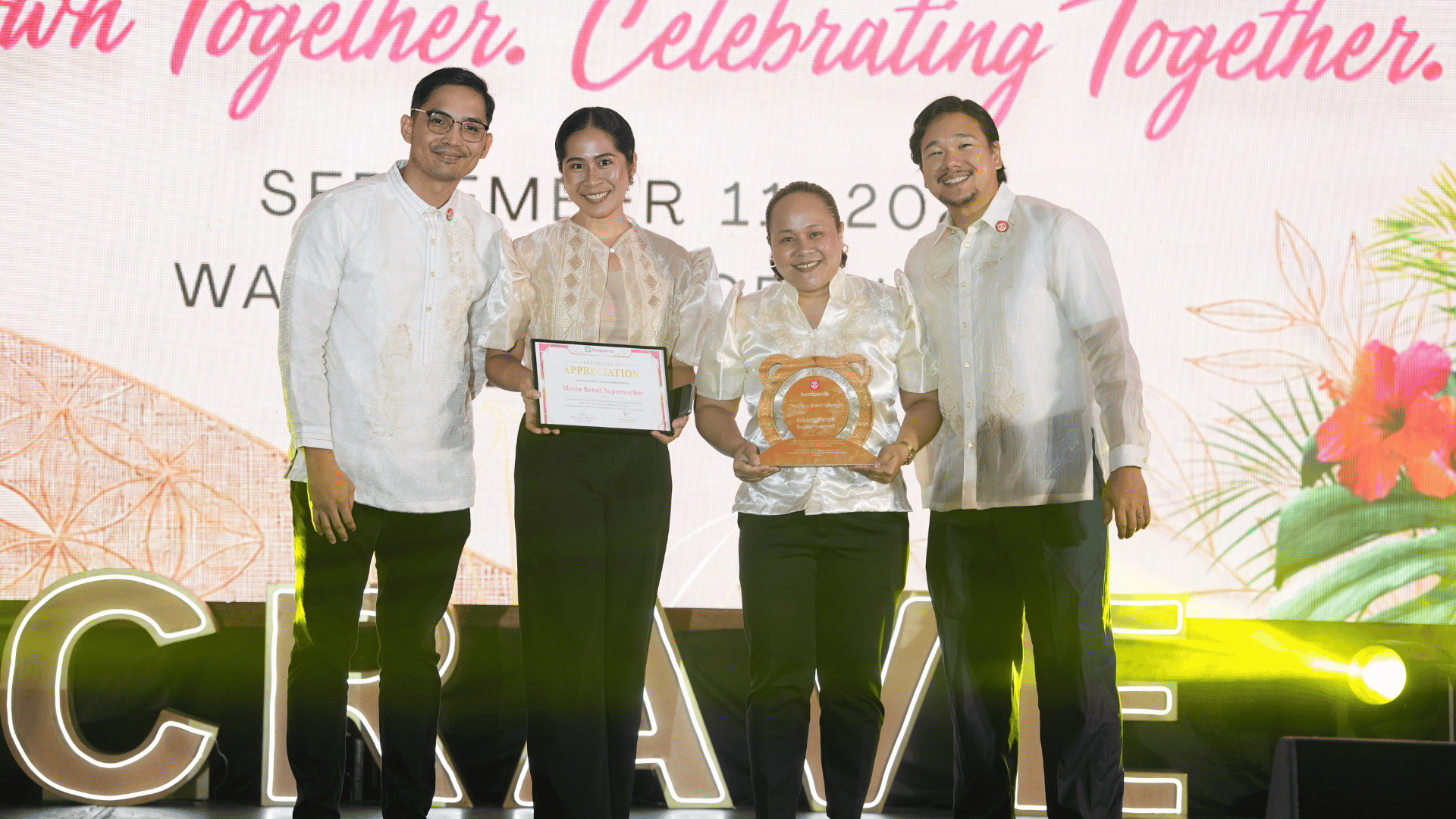 Metro Retail Supermarket claimed the gold Pau Pau’s Brand Spotlight in foodpanda shops Award for consistent growth and partnership.